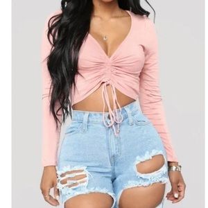 Sierra Ruched Cropped Top- Mauve